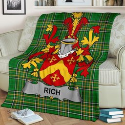 Scottish Rich Coat of Arms Family Crest Ireland Blanket Irish National Tartan Irish County Blanket