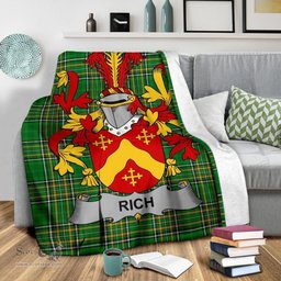 Scottish Rich Coat of Arms Family Crest Ireland Blanket Irish National Tartan Irish County Blanket