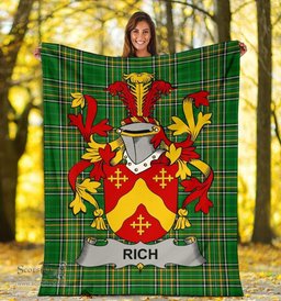 Scottish Rich Coat of Arms Family Crest Ireland Blanket Irish National Tartan Irish County Blanket