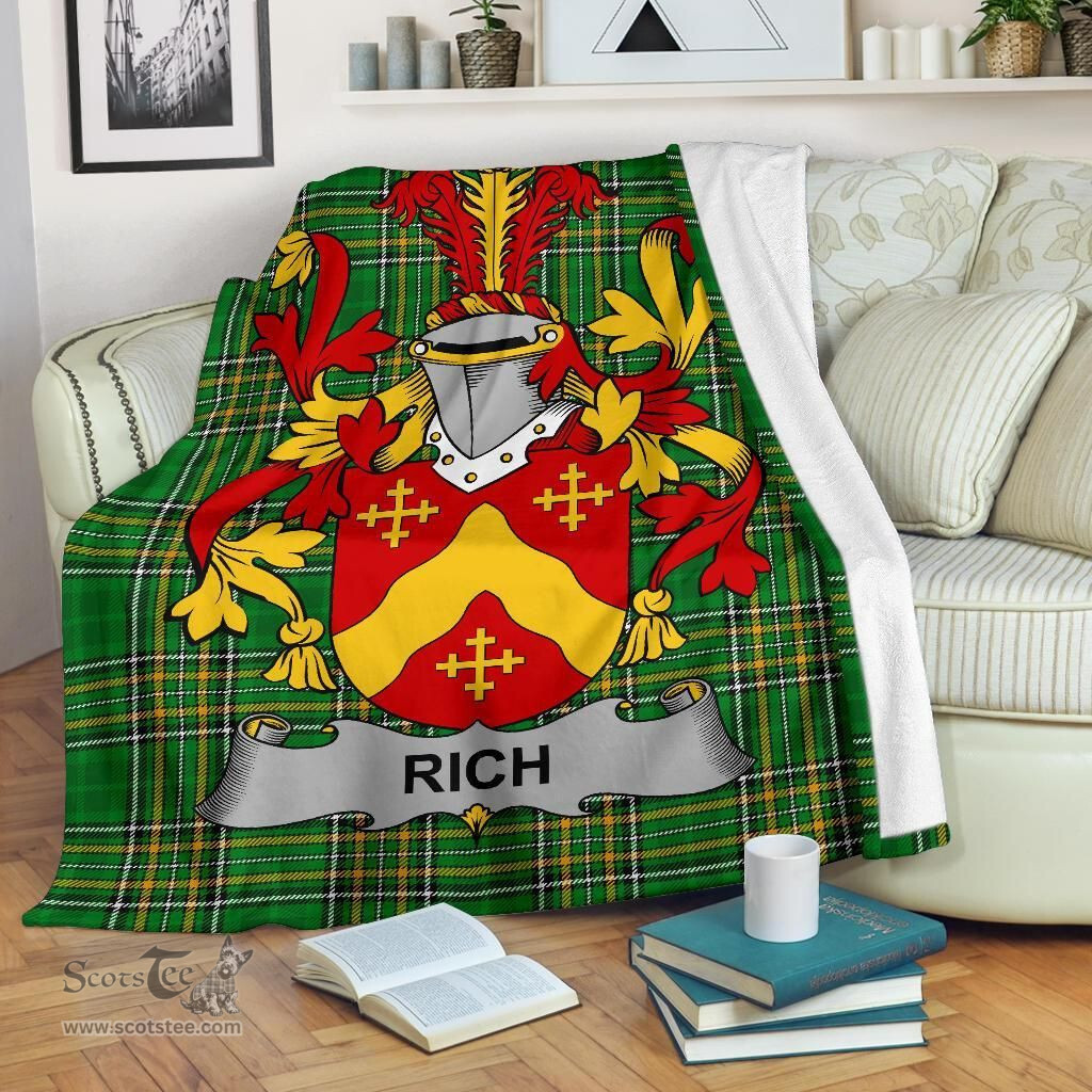 Scottish Rich Coat of Arms Family Crest Ireland Blanket Irish National Tartan Irish County Blanket