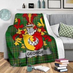 Scottish George Coat of Arms Family Crest Ireland Blanket Irish National Tartan Irish County Blanket