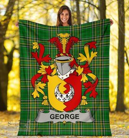 Scottish George Coat of Arms Family Crest Ireland Blanket Irish National Tartan Irish County Blanket