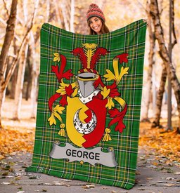 Scottish George Coat of Arms Family Crest Ireland Blanket Irish National Tartan Irish County Blanket
