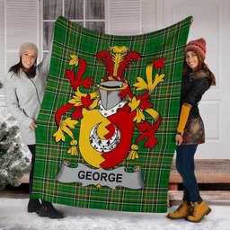 Scottish George Coat of Arms Family Crest Ireland Blanket Irish National Tartan Irish County Blanket