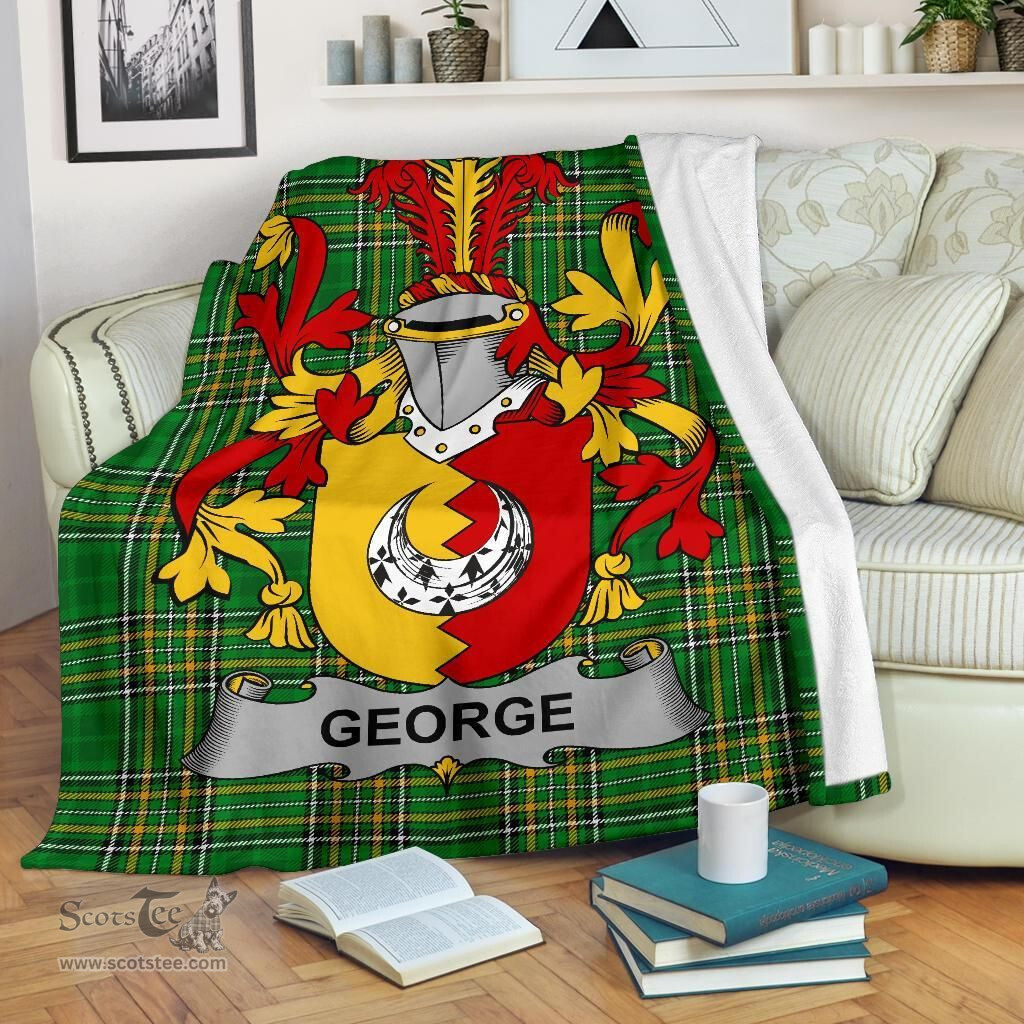 Scottish George Coat of Arms Family Crest Ireland Blanket Irish National Tartan Irish County Blanket