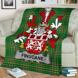Scottish Finucane or McFinucane Coat of Arms Family Crest Ireland Blanket Irish National Tartan Irish County Blanket