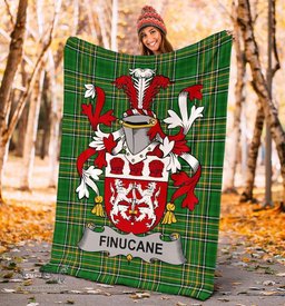 Scottish Finucane or McFinucane Coat of Arms Family Crest Ireland Blanket Irish National Tartan Irish County Blanket