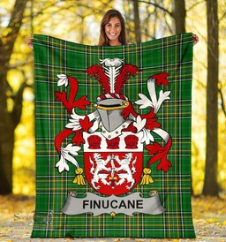 Scottish Finucane or McFinucane Coat of Arms Family Crest Ireland Blanket Irish National Tartan Irish County Blanket