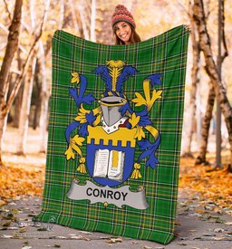 Scottish Conroy or O'Mulconroy Coat of Arms Family Crest Ireland Blanket Irish National Tartan Irish County Blanket