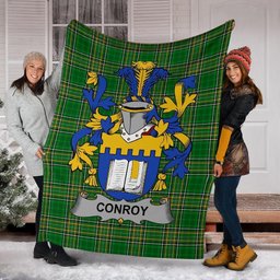 Scottish Conroy or O'Mulconroy Coat of Arms Family Crest Ireland Blanket Irish National Tartan Irish County Blanket