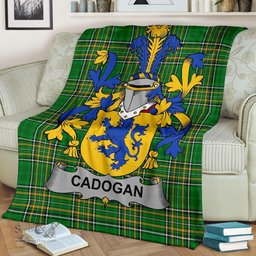 Scottish Cadogan Coat of Arms Family Crest Ireland Blanket Irish National Tartan Irish County Blanket