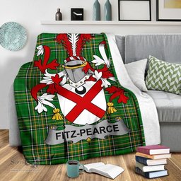 Scottish Fitz-Pearce Coat of Arms Family Crest Ireland Blanket Irish National Tartan Irish County Blanket