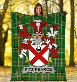 Scottish Fitz-Pearce Coat of Arms Family Crest Ireland Blanket Irish National Tartan Irish County Blanket