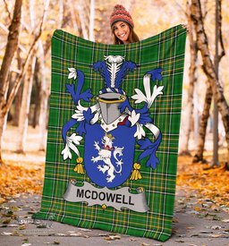 Scottish McDowell Coat of Arms Family Crest Ireland Blanket Irish National Tartan Irish County Blanket
