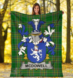 Scottish McDowell Coat of Arms Family Crest Ireland Blanket Irish National Tartan Irish County Blanket