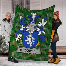 Scottish McDowell Coat of Arms Family Crest Ireland Blanket Irish National Tartan Irish County Blanket