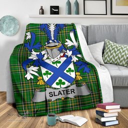 Scottish Slater or Slator Coat of Arms Family Crest Ireland Blanket Irish National Tartan Irish County Blanket