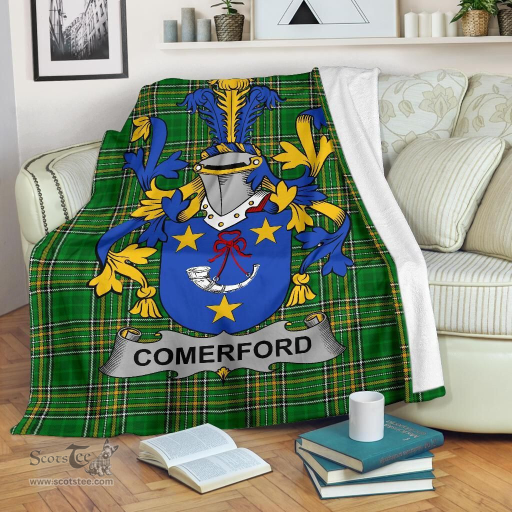 Scottish Comerford Coat of Arms Family Crest Ireland Blanket Irish National Tartan Irish County Blanket