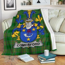Scottish Comerford Coat of Arms Family Crest Ireland Blanket Irish National Tartan Irish County Blanket