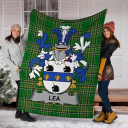 Scottish Lea or McLea Coat of Arms Family Crest Ireland Blanket Irish National Tartan Irish County Blanket