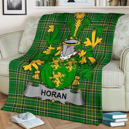 Scottish Horan or O'Horan Coat of Arms Family Crest Ireland Blanket Irish National Tartan Irish County Blanket