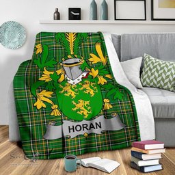 Scottish Horan or O'Horan Coat of Arms Family Crest Ireland Blanket Irish National Tartan Irish County Blanket