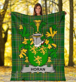 Scottish Horan or O'Horan Coat of Arms Family Crest Ireland Blanket Irish National Tartan Irish County Blanket