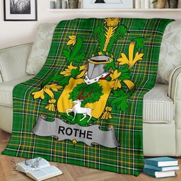 Scottish Rothe Coat of Arms Family Crest Ireland Blanket Irish National Tartan Irish County Blanket