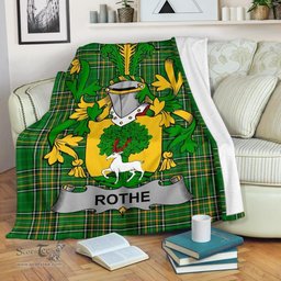 Scottish Rothe Coat of Arms Family Crest Ireland Blanket Irish National Tartan Irish County Blanket