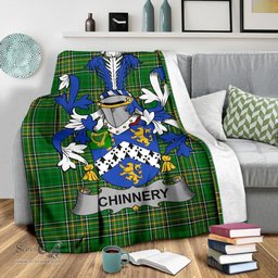 Scottish Chinnery Coat of Arms Family Crest Ireland Blanket Irish National Tartan Irish County Blanket