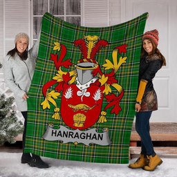 Scottish Hanraghan or O'Hanraghan Coat of Arms Family Crest Ireland Blanket Irish National Tartan Irish County Blanket
