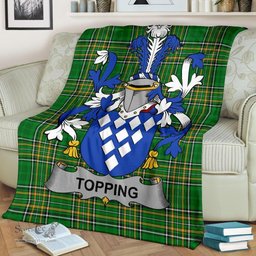 Scottish Topping Coat of Arms Family Crest Ireland Blanket Irish National Tartan Irish County Blanket