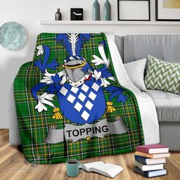 Scottish Topping Coat of Arms Family Crest Ireland Blanket Irish National Tartan Irish County Blanket
