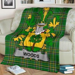 Scottish Woods Coat of Arms Family Crest Ireland Blanket Irish National Tartan Irish County Blanket