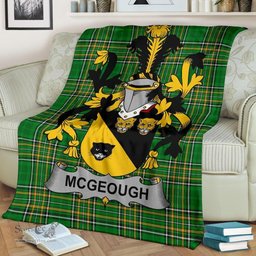 Scottish McGeough or McGough Coat of Arms Family Crest Ireland Blanket Irish National Tartan Irish County Blanket