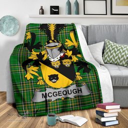 Scottish McGeough or McGough Coat of Arms Family Crest Ireland Blanket Irish National Tartan Irish County Blanket