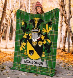 Scottish McGeough or McGough Coat of Arms Family Crest Ireland Blanket Irish National Tartan Irish County Blanket