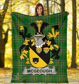 Scottish McGeough or McGough Coat of Arms Family Crest Ireland Blanket Irish National Tartan Irish County Blanket