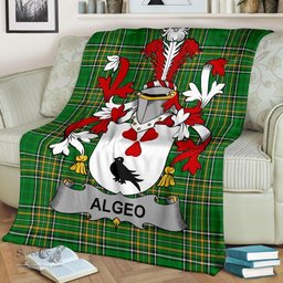 Scottish Algeo Coat of Arms Family Crest Ireland Blanket Irish National Tartan Irish County Blanket