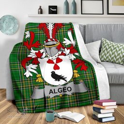 Scottish Algeo Coat of Arms Family Crest Ireland Blanket Irish National Tartan Irish County Blanket