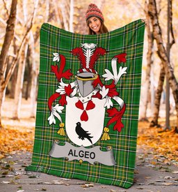 Scottish Algeo Coat of Arms Family Crest Ireland Blanket Irish National Tartan Irish County Blanket