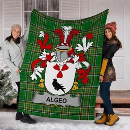 Scottish Algeo Coat of Arms Family Crest Ireland Blanket Irish National Tartan Irish County Blanket