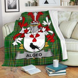 Scottish Algeo Coat of Arms Family Crest Ireland Blanket Irish National Tartan Irish County Blanket