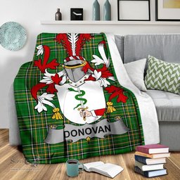 Scottish Donovan or O'Donovan Coat of Arms Family Crest Ireland Blanket Irish National Tartan Irish County Blanket