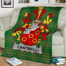 Scottish Cantwell Coat of Arms Family Crest Ireland Blanket Irish National Tartan Irish County Blanket