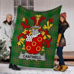 Scottish Cantwell Coat of Arms Family Crest Ireland Blanket Irish National Tartan Irish County Blanket