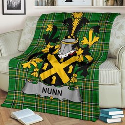 Scottish Nunn Coat of Arms Family Crest Ireland Blanket Irish National Tartan Irish County Blanket