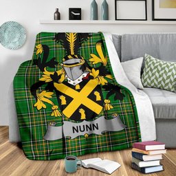 Scottish Nunn Coat of Arms Family Crest Ireland Blanket Irish National Tartan Irish County Blanket
