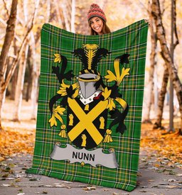 Scottish Nunn Coat of Arms Family Crest Ireland Blanket Irish National Tartan Irish County Blanket