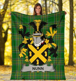 Scottish Nunn Coat of Arms Family Crest Ireland Blanket Irish National Tartan Irish County Blanket